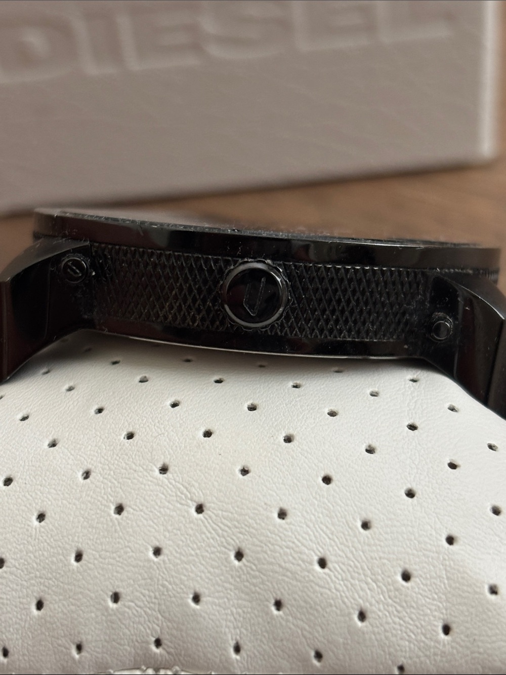 DIESEL BIG DADDY BLUE DIAL BLACK LEATHER STRAP WATCH DZ7127 - Picture 8 of 8